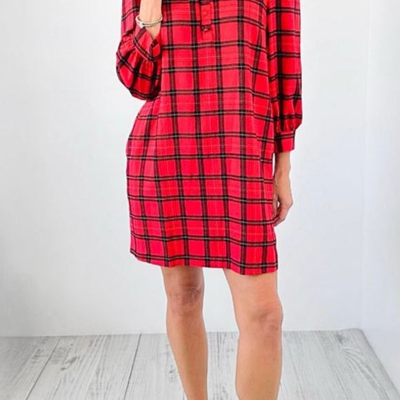 Plaid Red Dress - Picture 1 of 3